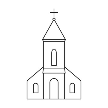 black line art church building clip art preview