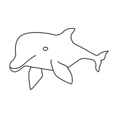 Dolphin vector outline icon. Vector illustration sea animal on white background. Isolated outline illustration icon of dolphin.