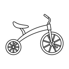 Fototapeta na wymiar Bicycle child vector outline icon. Vector illustration bike children on white background. Isolated outline illustration icon of bicycle child .