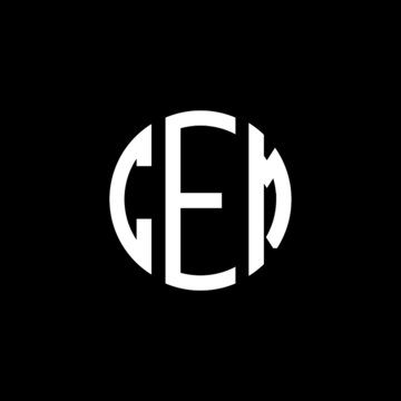 CEM letter logo design. CEM letter in circle shape. CEM Creative three letter logo. Logo with three letters. CEM circle logo. CEM letter vector design logo 