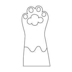 Paw cat vector outline icon. Vector illustration foot on white background. Isolated outline illustration icon of paw cat.