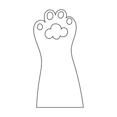 Paw cat vector outline icon. Vector illustration foot on white background. Isolated outline illustration icon of paw cat.