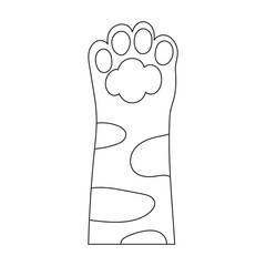 Paw cat vector outline icon. Vector illustration foot on white background. Isolated outline illustration icon of paw cat.