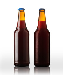 two bottles of cherry beer side by side