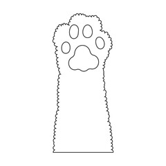 Paw cat vector outline icon. Vector illustration foot on white background. Isolated outline illustration icon of paw cat.