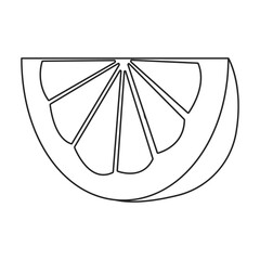 Lemon vector outline icon. Vector illustration citrus on white background. Isolated outline illustration icon of lemon .
