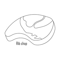Steak meat vector outline icon. Vector illustration food on white background. Isolated outline illustration icon of steak meat.