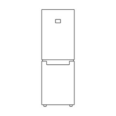 Freezer vector outline icon. Vector illustration refrigerator fridge on white background. Isolated outline illustration icon of freezer.