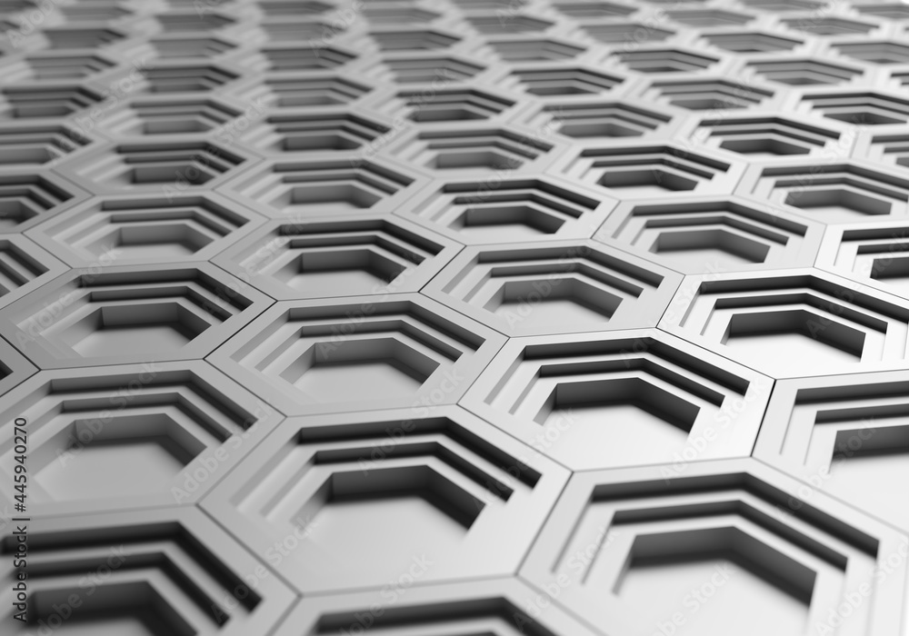 Aufkleber hexagons background. white wall made up of hexagons. geometric pattern. modern abstract texture. hex