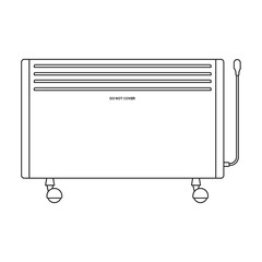 Heater vector outline icon. Vector illustration boiler on white background. Isolated outline illustration icon of heater .