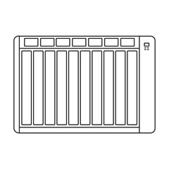 Heater vector outline icon. Vector illustration boiler on white background. Isolated outline illustration icon of heater .