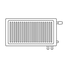 Heater vector outline icon. Vector illustration boiler on white background. Isolated outline illustration icon of heater .