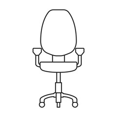 Chair office vector outline icon. Vector illustration armchair on white background. Isolated outline illustration icon of chair office.