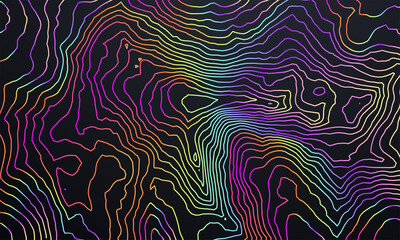 Holographic topography pattern. Vector illustration of heights map topographic backdrop. - obrazy, fototapety, plakaty