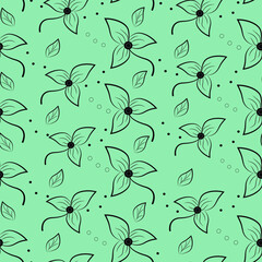 Fototapeta premium Seamless abstract floral pattern. Vector illustration. The idea for the background of wallpaper, magazines and books, the texture of the decor for textiles and wrapping paper.