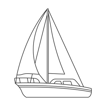 recommend clip art: Yacht sail vector outline icon. Vector illustration sailboat on white background. Isolated outline illustration icon of yacht sail .