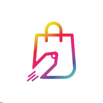 Ecommerce unique Shopping Bag Logo for Business and Company