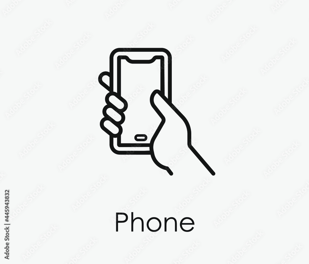 Poster phone vector icon. editable stroke. symbol in line art style for design, presentation, website or ap