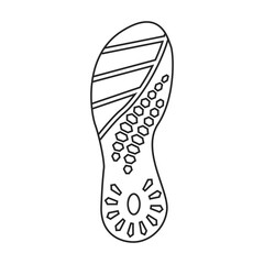 Footprint vector outline icon. Vector illustration sole print on white background. Isolated outline illustration icon of footprint .
