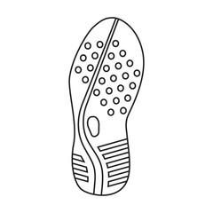 Footprint vector outline icon. Vector illustration sole print on white background. Isolated outline illustration icon of footprint .