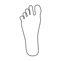 Footprint vector outline icon. Vector illustration sole print on white background. Isolated outline illustration icon of footprint .