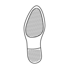 Footprint vector outline icon. Vector illustration sole print on white background. Isolated outline illustration icon of footprint .