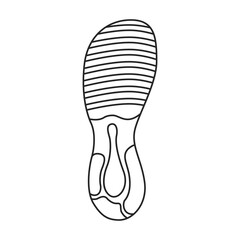 Footprint vector outline icon. Vector illustration sole print on white background. Isolated outline illustration icon of footprint .