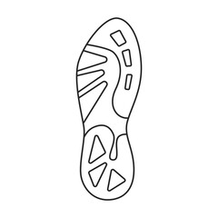 Footprint vector outline icon. Vector illustration sole print on white background. Isolated outline illustration icon of footprint .