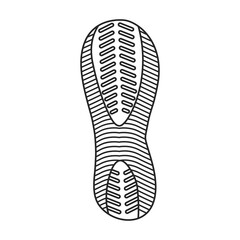 Footprint vector outline icon. Vector illustration sole print on white background. Isolated outline illustration icon of footprint .