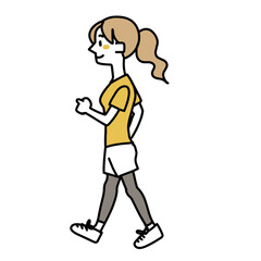 健康のために歩く女性