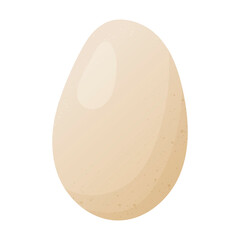 Simple vector cartoon image of a white chicken egg. Healthy natural food rich in calcium. Easter icon.