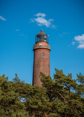 Fototapeta na wymiar Leuchtturm Darßer Ort an der Ostsee 