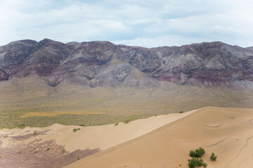 Singing dune. Sand formation in Altyn Emel nature park in South Kazakhstan