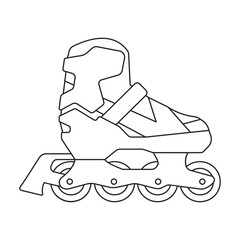 Skate roller vector outline icon. Vector illustration rollerskate on white background. Is olated outline illustration icon of skate roller.