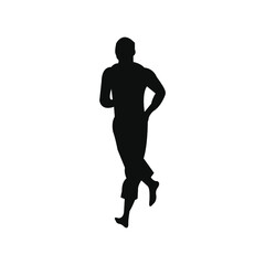 Fototapeta na wymiar jogging man black silhouette vector png isolated on white background