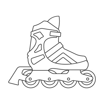 recommend clip art: Skate roller vector outline icon. Vector illustration rollerskate on white background. Is olated outline illustration icon of skate roller.