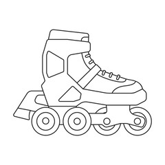 Skate roller vector outline icon. Vector illustration rollerskate on white background. Is olated outline illustration icon of skate roller.