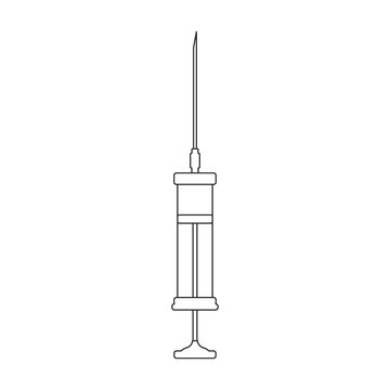 recommend clip art: Syringe vector outline icon. Vector illustration needle on white background. Isolated outline illustration icon of syringe.