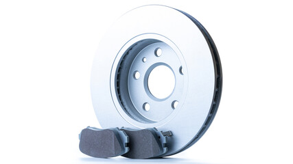 Car parts. New metal car part. Auto motor mechanic spare or automotive piece isolated on white background. Technology of mechanical gear with space for text.