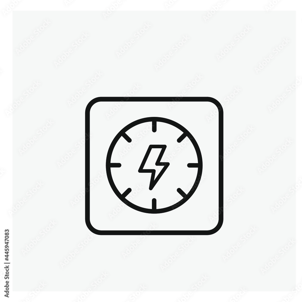Poster power vector icon. editable stroke. symbol in line art style for design, presentation, website or ap