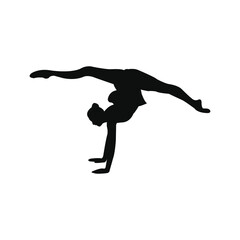 gymnastic black silhouette vector png isolated on white background