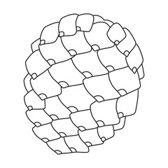 Pine cone vector outline icon. Vector illustration pinecone on white background. Isolated outline illustration icon of cone fir.