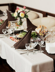 National georgian food, table setting for a dinner