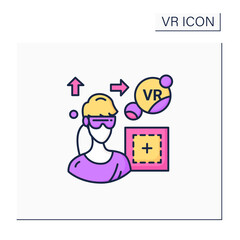 VR play area color icon. Area where players can immerse into 3D world. Special room, place. Modern technology concept. Isolated vector illustration