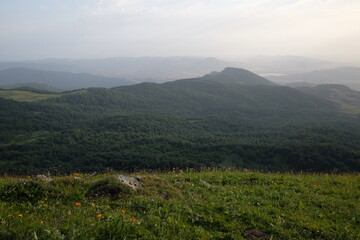 Fototapeta premium travel to sunny day in mountains