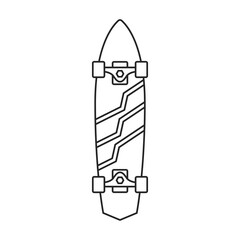 Skate vector outline icon. Vector illustration skateboard on white background. Isolated outline illustration icon of skate.