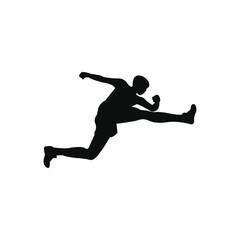 Fototapeta na wymiar long jump silhouette vector png isolated on white background