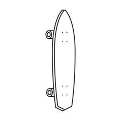 Skate vector outline icon. Vector illustration skateboard on white background. Isolated outline illustration icon of skate.