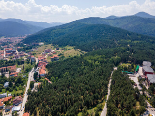 Aerial view of famous spa resort of Velingrad, Bulgaria