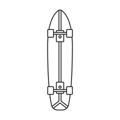 Fototapeta premium Skate vector outline icon. Vector illustration skateboard on white background. Isolated outline illustration icon of skate.